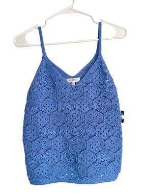 Women's Crochet Camisole in Hydrangea Blue